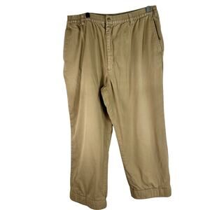 Habands Ice House Flannel Lined Slacks tan khaki comfy warm cottagecore 34x24.5
